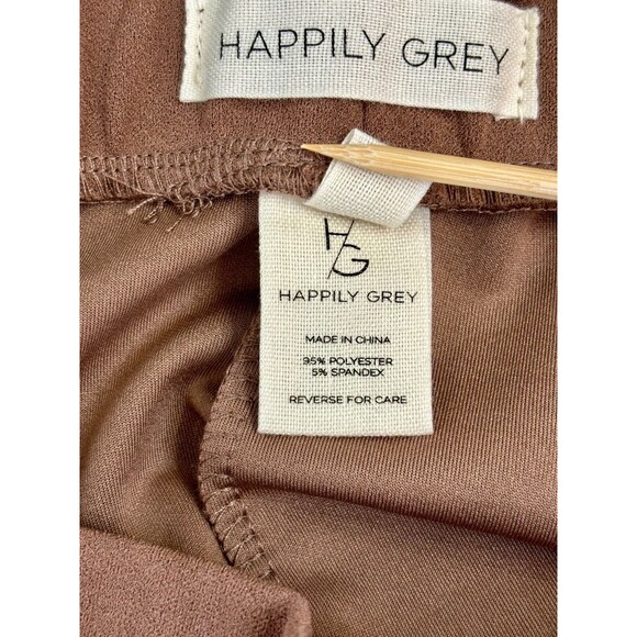 NWT Happily Grey Paperbag Trouser Shorts Pockets Stretch Chocolate‎ Brown LARGE - Picture 5 of 8